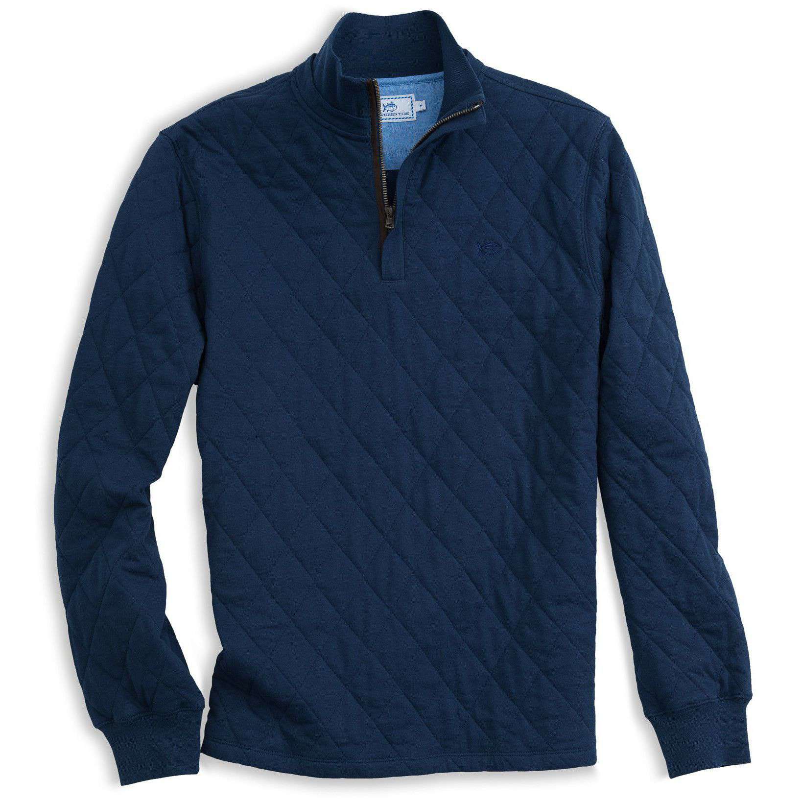 Southern Tide Georgetown Quilted 1/4 Zip Pullover in True Navy