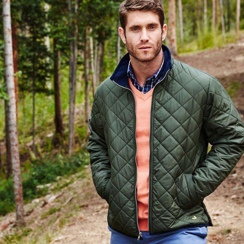 Marshall Quilted Jacket in Dark Green by Southern Marsh