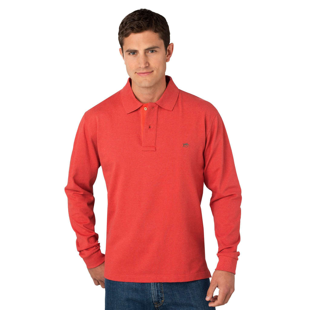 Southern Tide Long Sleeve Woodland Heathered Polo in Tabasco – Country ...