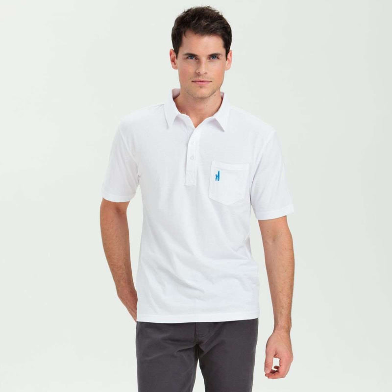 The 4-Button Polo in White by Johnnie-O - Country Club Prep