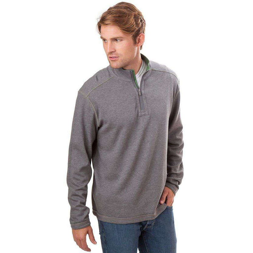 Southern Tide Blue Ridge Reversible 1/4 Zip Pullover in Willow and Grey ...