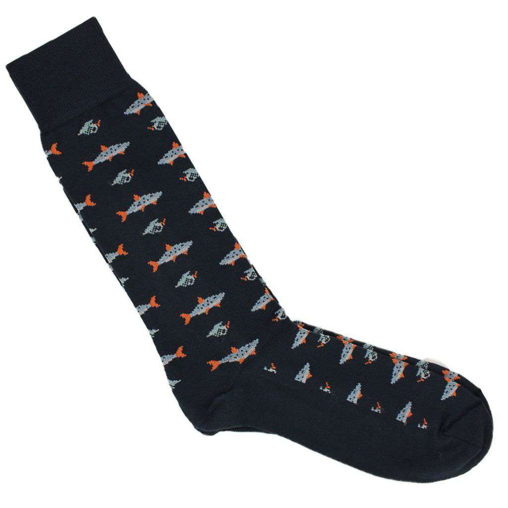 Byford Fish Motif Socks in Navy – Country Club Prep