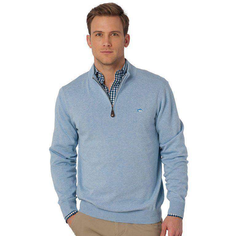 Como Quarter Zip Pullover Standard Fit - Blue Melange