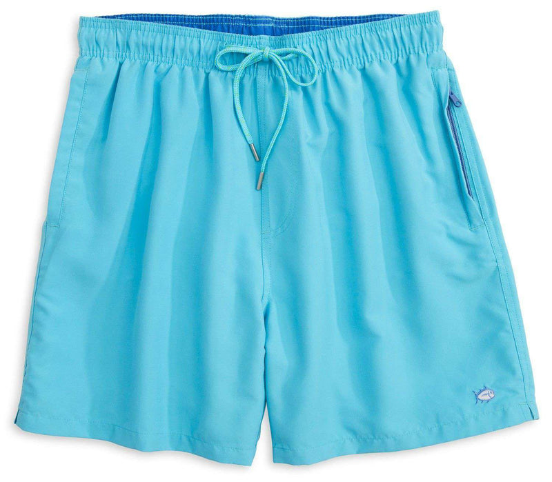 Solid Swim Trunks in Turquoise Blue by Southern Tide - Country Club Prep