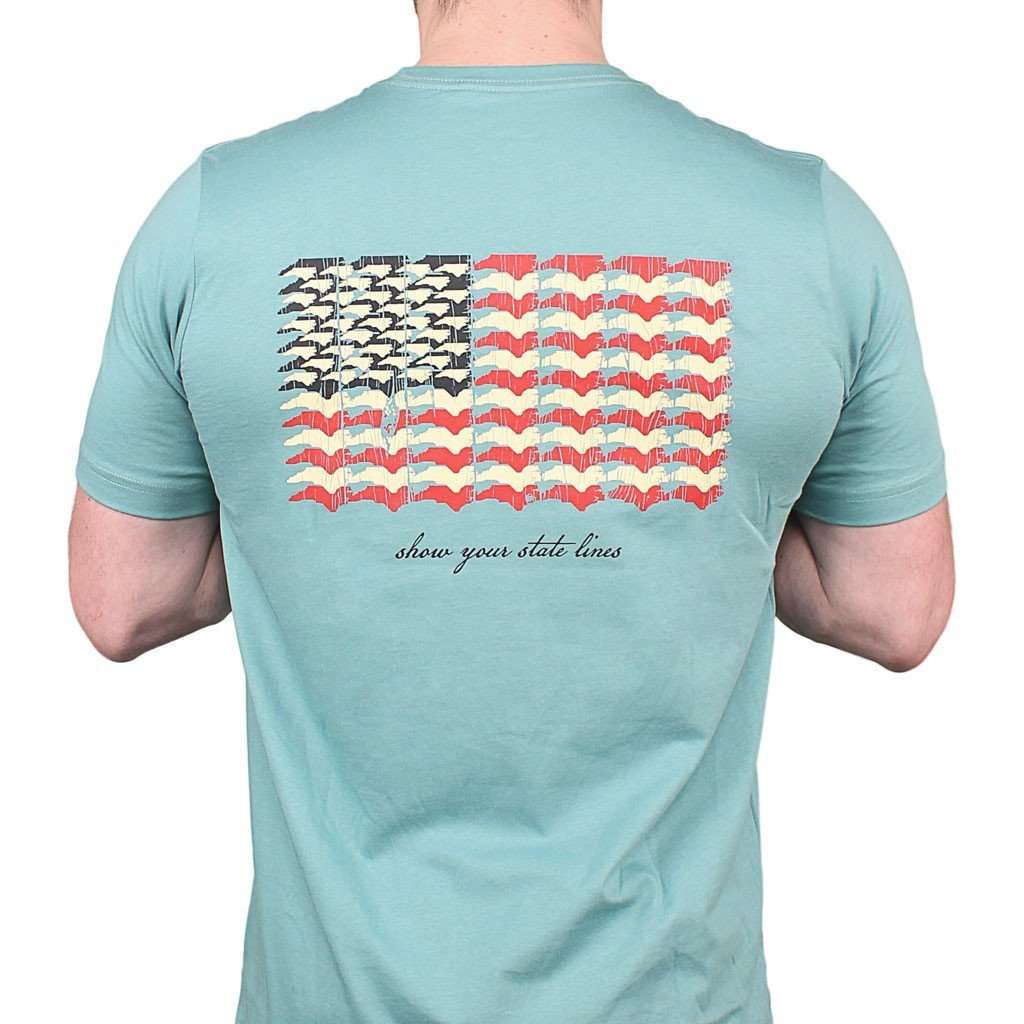 Southern Point North Carolina SPC State Lines Tee in Ocean Green