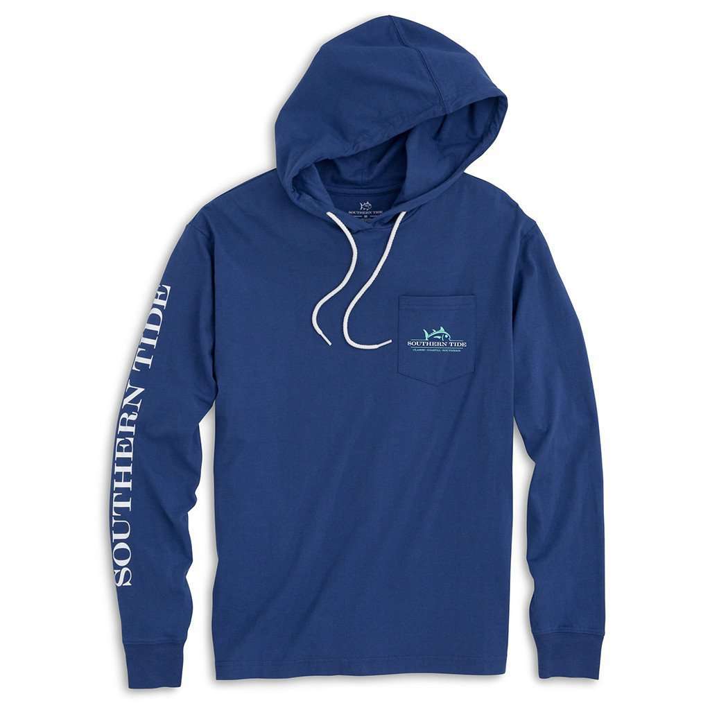 Southern Tide Rising Skipjack Long Sleeve Hoodie Tee Shirt in