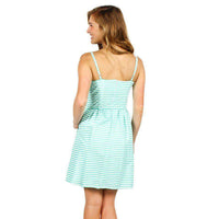 The Briana Dress in Seafoam and White Stripe by Dayton K - Country Club Prep