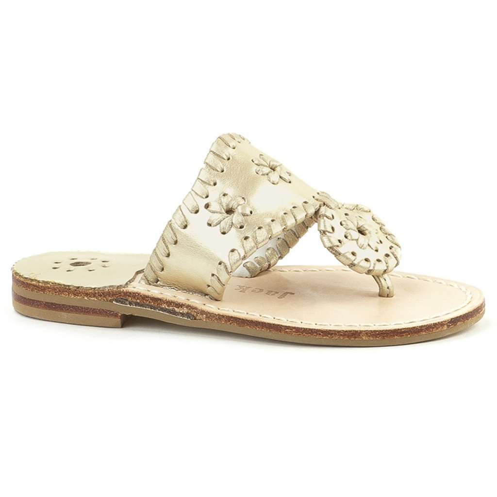 Jack Rogers Girls' Miss Hamptons Sandal in Platinum – Country Club Prep