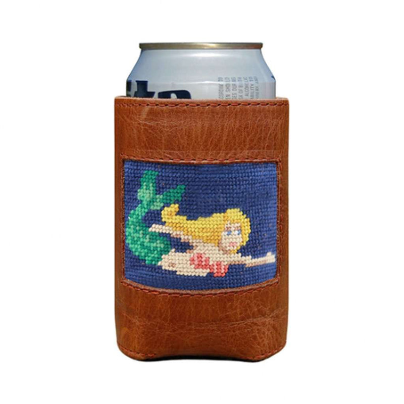 Mermaid Needlepoint Can Holder in Classic Navy by Smathers & Branson - Country Club Prep