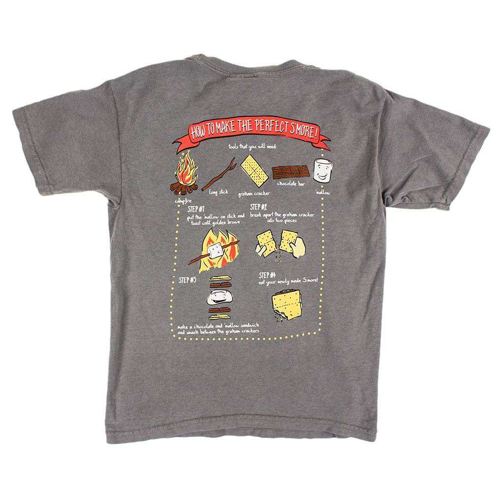 Youth S'mores Short Sleeve Tee Shirt in Grey by Southern Fried Cotton - Country Club Prep