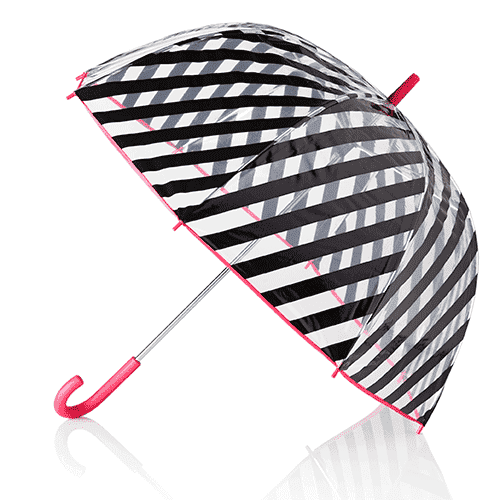 Kate Spade New York Clear Umbrella in Black Stripes – Country Club Prep