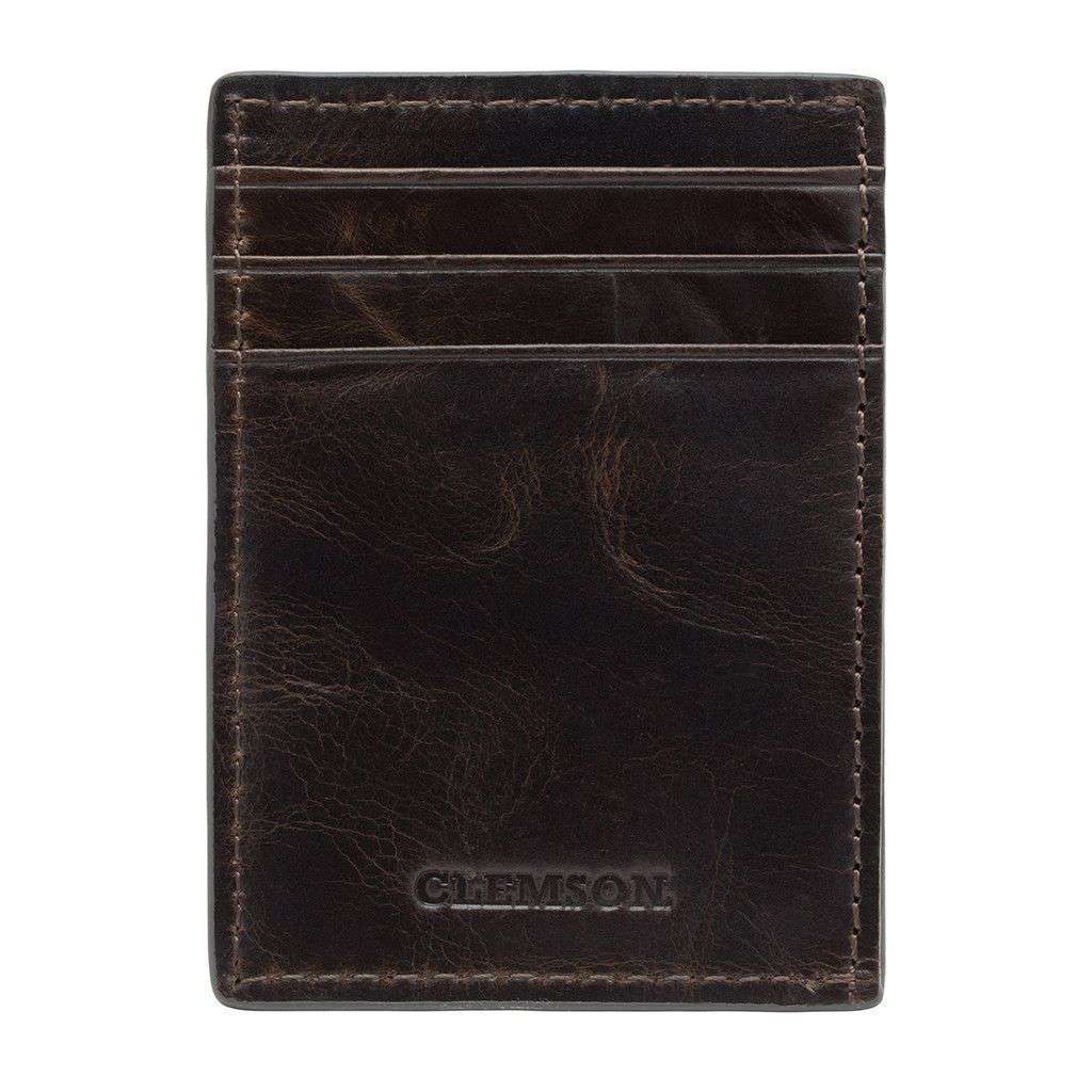Men's Clemson University Tigers Billfold Black Leather Wallet