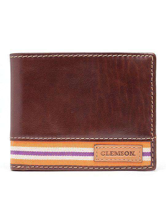 Men's Clemson University Tigers Billfold Black Leather Wallet