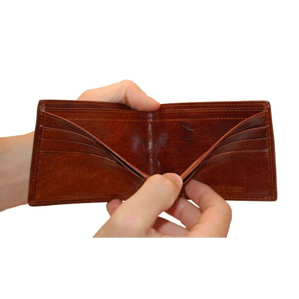 Leather Large Wallet, Rum Brown