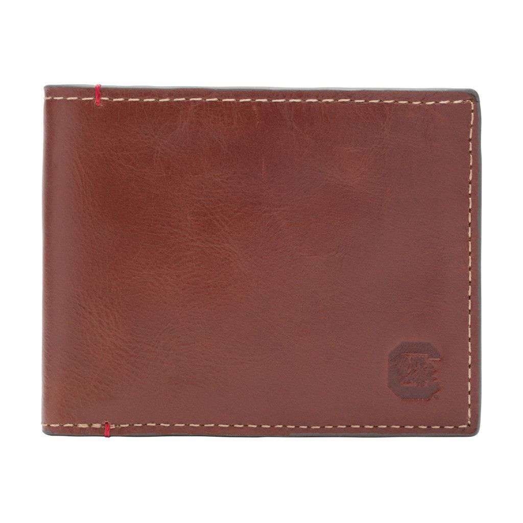 Guess Men's Leather Slim Bifold Wallet, Brown/Brown Logo, One Size