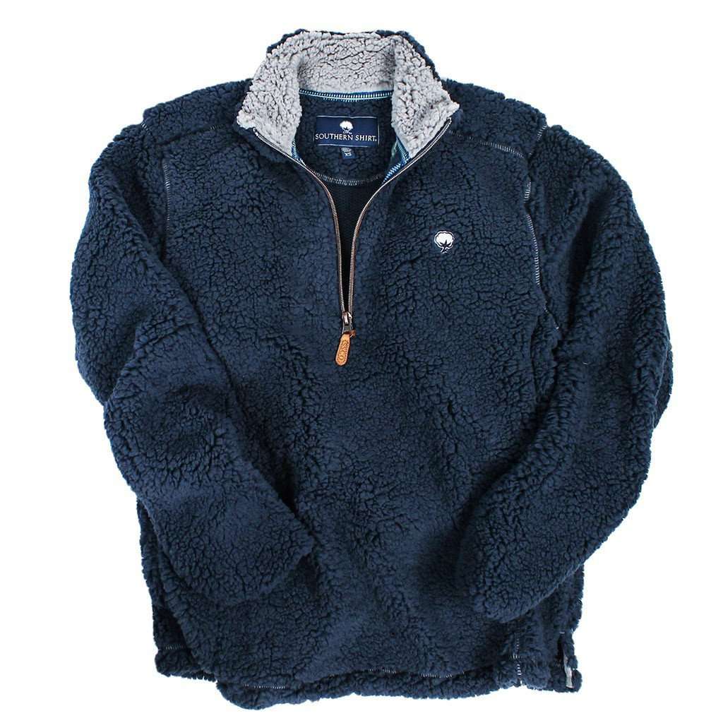 Navy blue cheap sherpa pullover