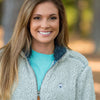 Quarter Zip Sherpa Pullover in Pearl Blue by The Southern Shirt Co. - Country Club Prep