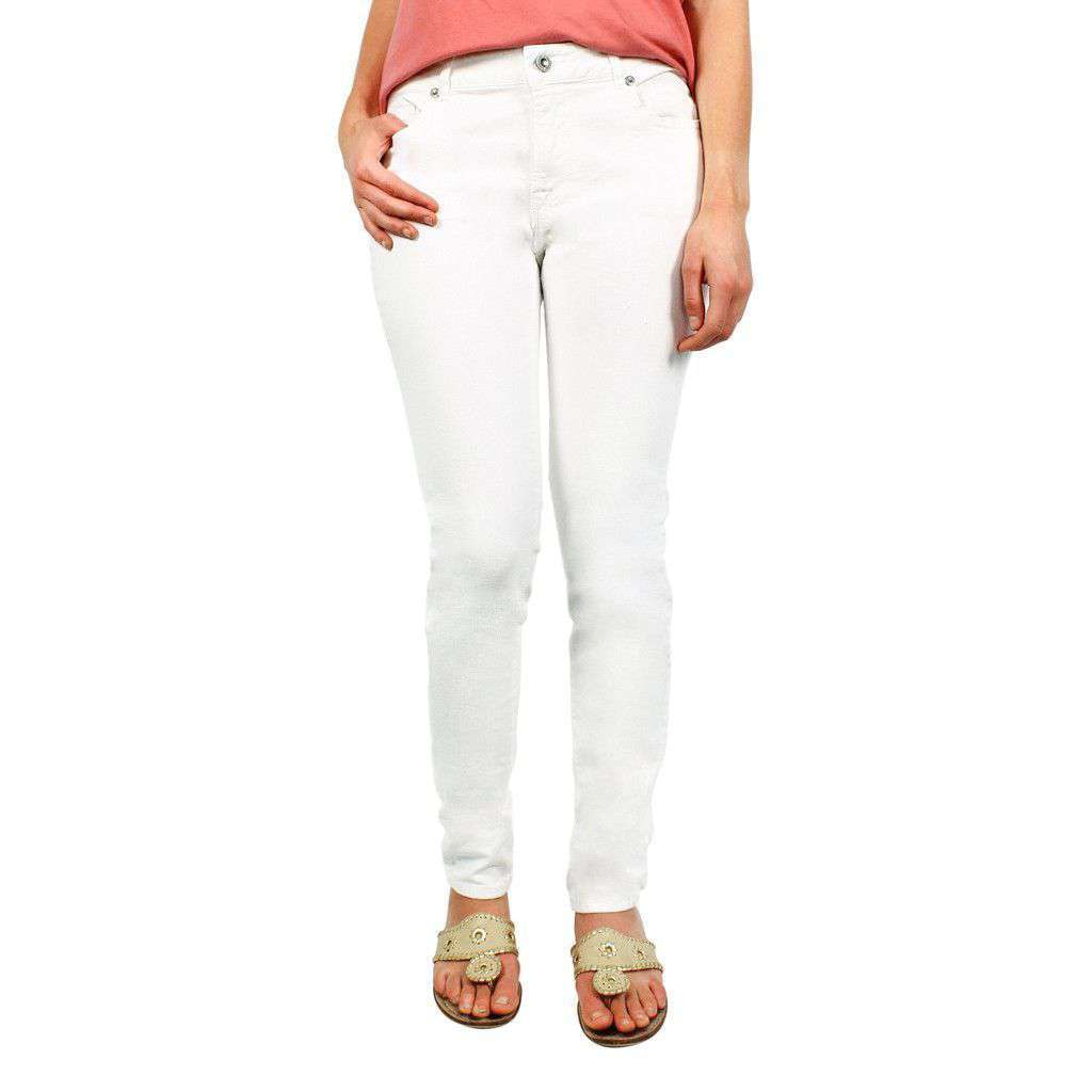 5 Pocket Jeans in White by Tyler Boe - Country Club Prep