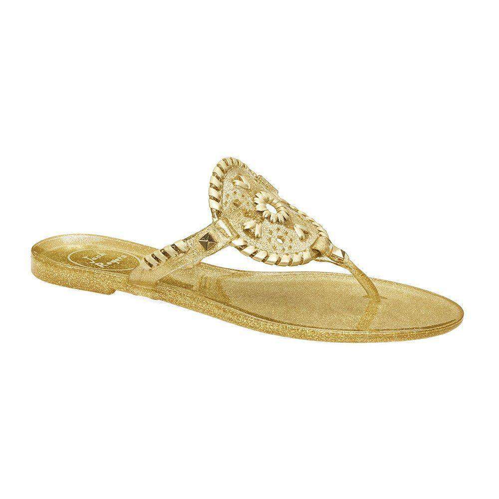 Jack Rogers Sparkle Georgica Jelly Sandal in Gold Country Club Prep