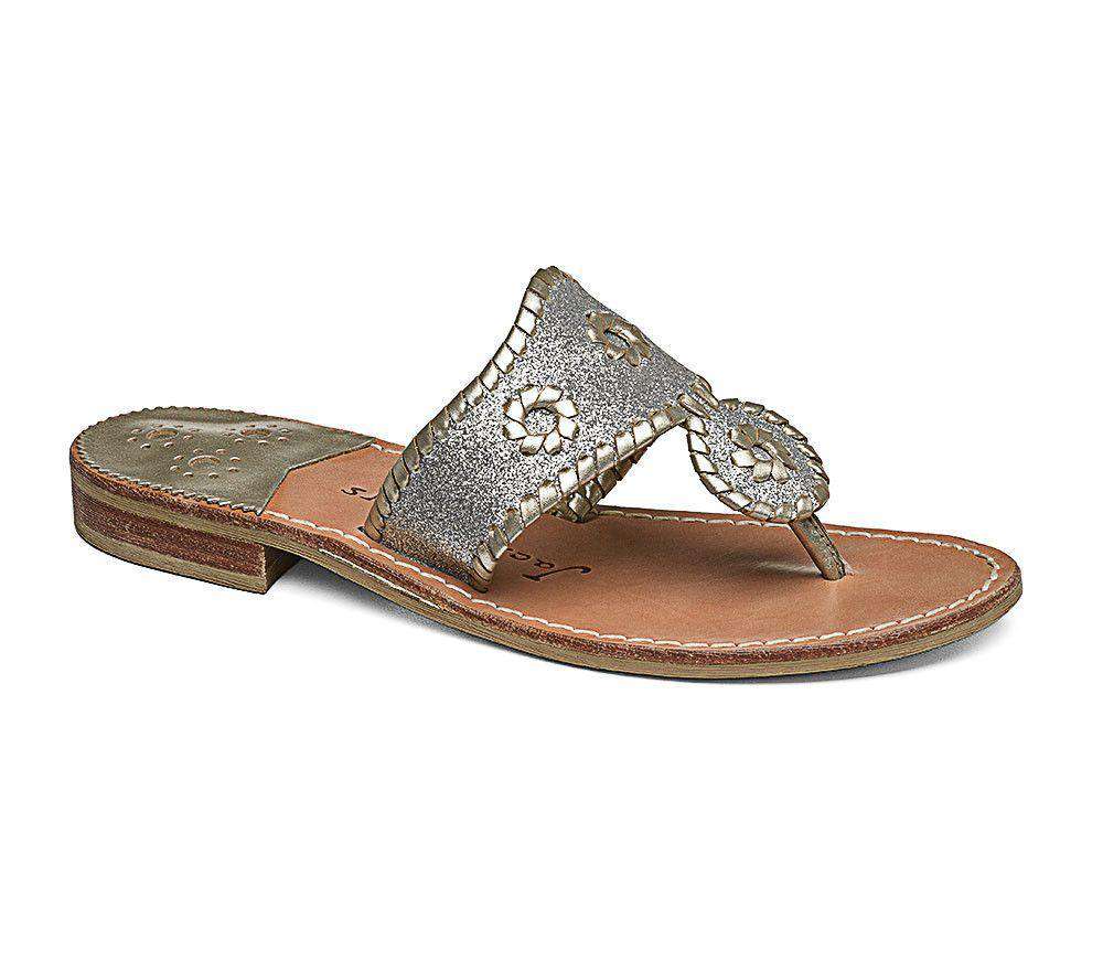 Jack Rogers Sparkle Jack Sandal in Silver Platinum Country