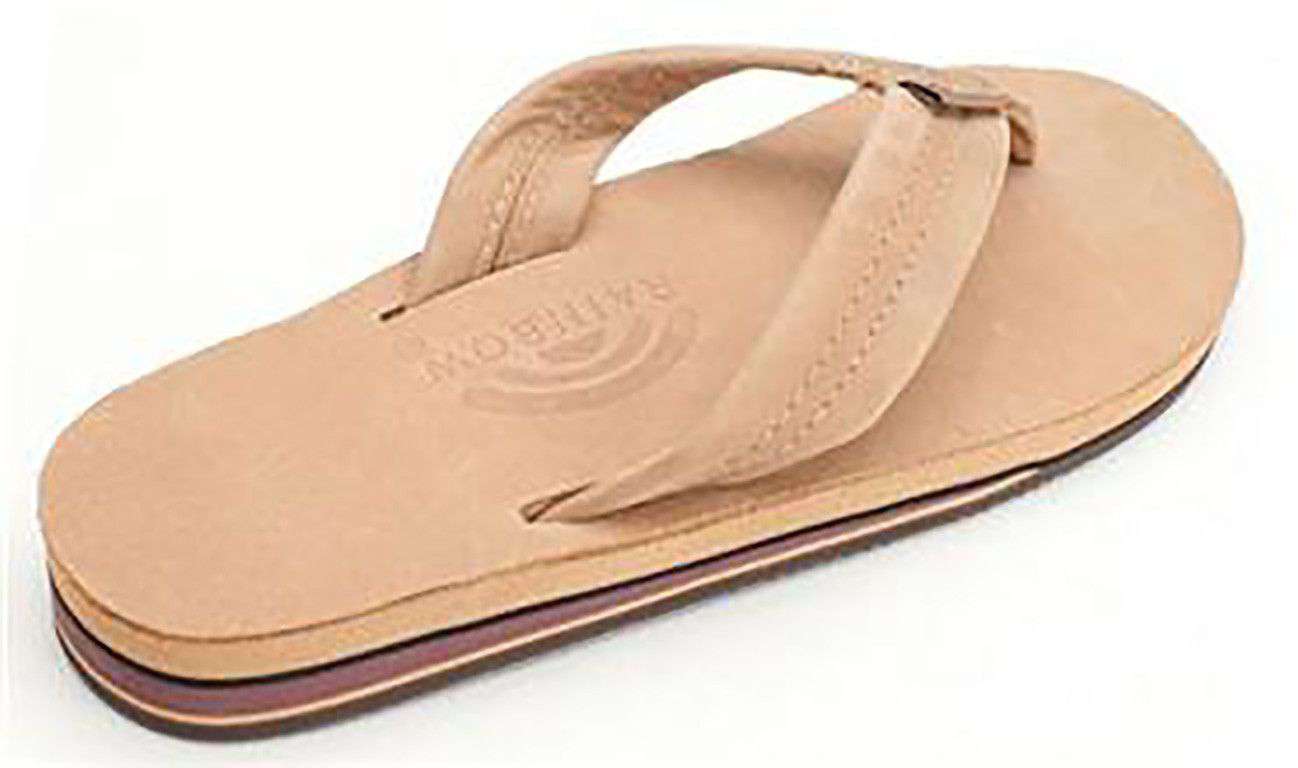 Mens Rainbow Sandals Classic Double Tan & Brown - Hope Outfitters