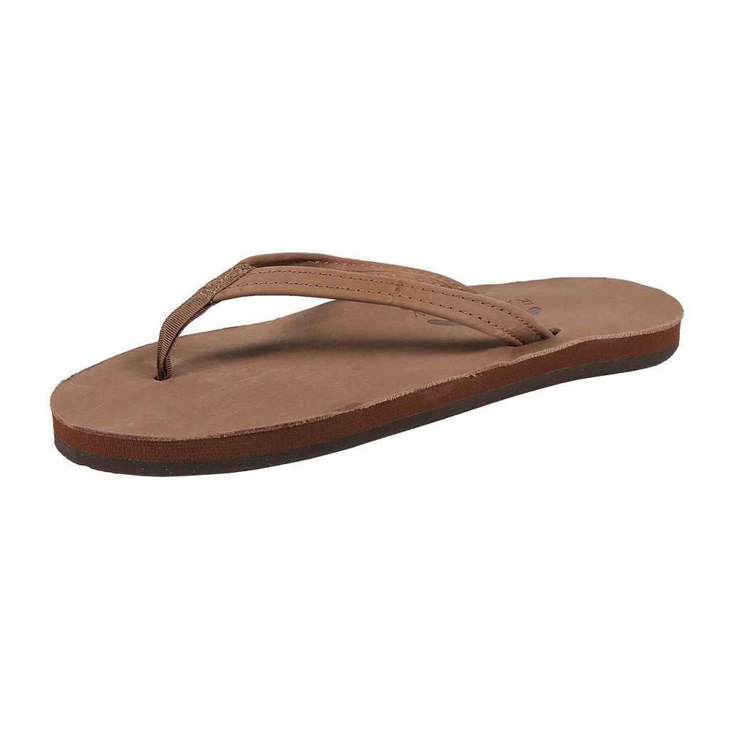 Rainbow Sandals Women's Dark Brown Leather Narrow Strap Single