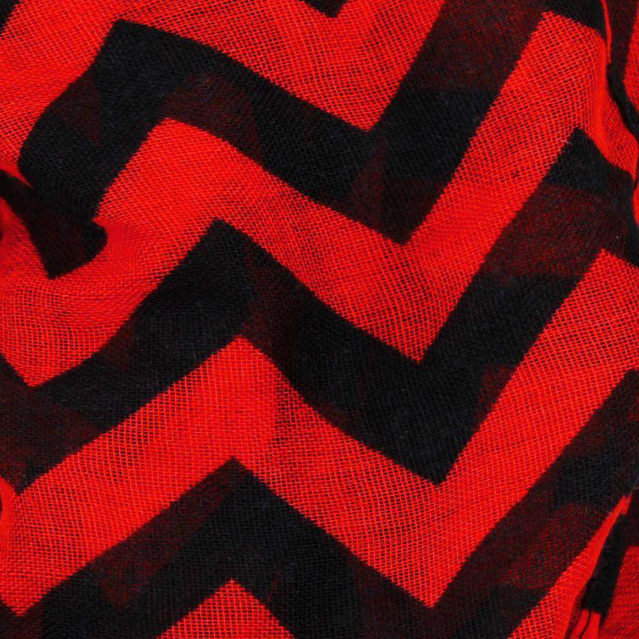 Multi Loop Scarf in Red and Black Chevron by Scarf 4 You - Country Club Prep