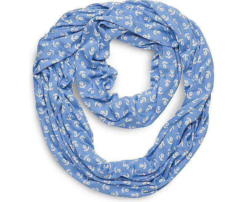 Sperry Women's Anchor Infinity Scarf in Corn Flower Blue – Country