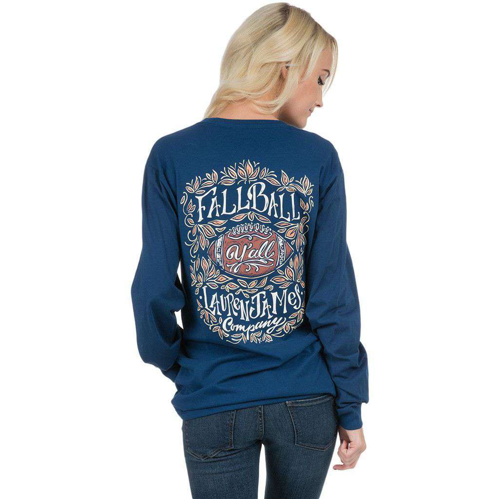 https://www.countryclubprep.com/cdn/shop/products/women-s-tee-shirts-fall-ball-y-all-long-sleeve-tee-shirt-in-estate-blue-by-lauren-james-final-sale-1.jpg?v=1578460318