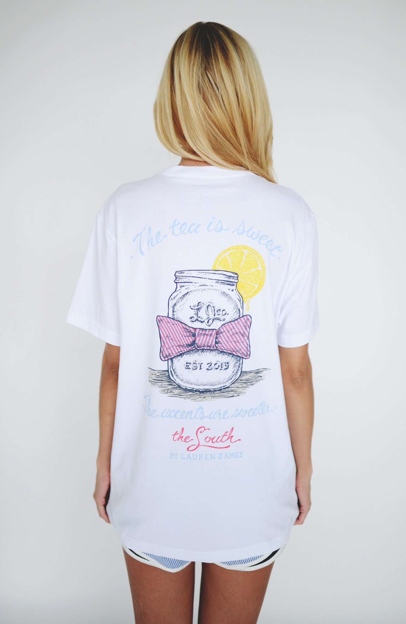 Lauren James Southern Accents Tee in White Country Club Prep