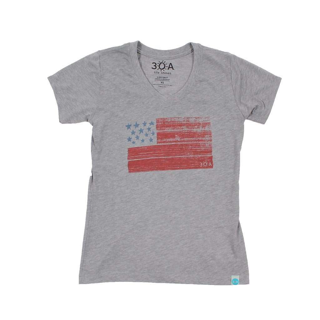 https://www.countryclubprep.com/cdn/shop/products/women-s-tee-shirts-women-s-usa-flag-recycled-v-neck-tee-shirt-in-grey-by-30a-final-sale-1.jpg?v=1578520907