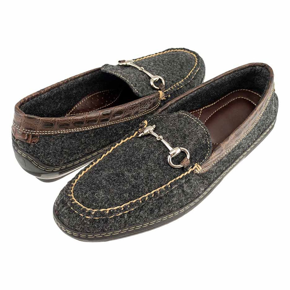 Navy Camo Needlepoint Belgian Loafers by Smathers & Branson